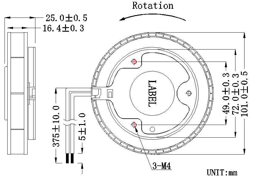 10025直流離心風(fēng)機尺寸